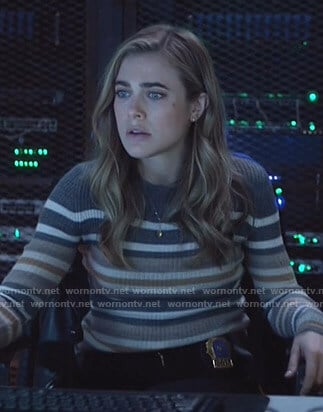 Michaela's striped ribbed sweater on Manifest