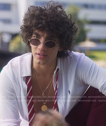 Valerio's white button down shirt on Elite