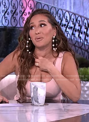 Adrienne's pink scoop neck mini dress on The Real