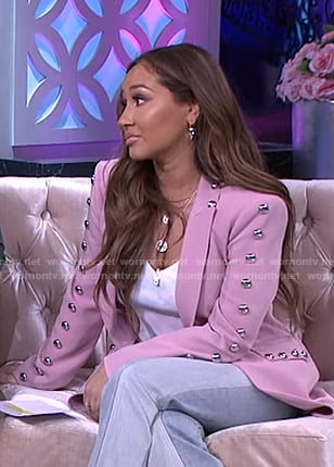 Adrienne's pink studded blazer on The Real