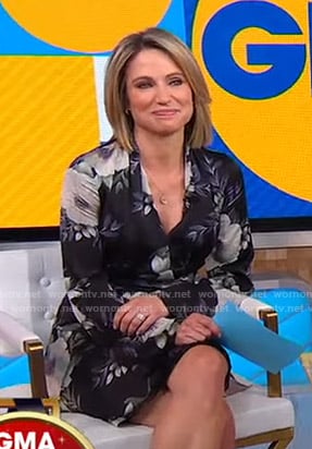 Amy's black floral dress on Good Morning America