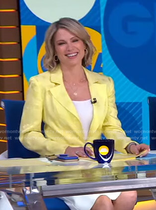 Amy's yellow floral blazer on Good Morning America