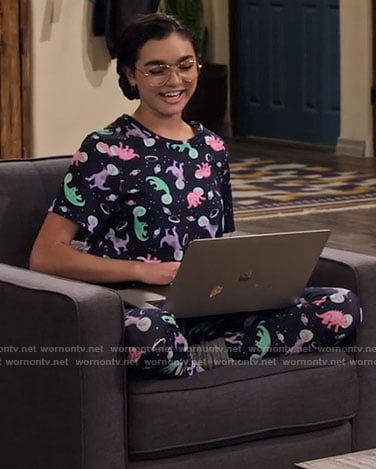Ashley's astronaut dinosaur pajamas on The Expanding Universe of Ashley Garcia