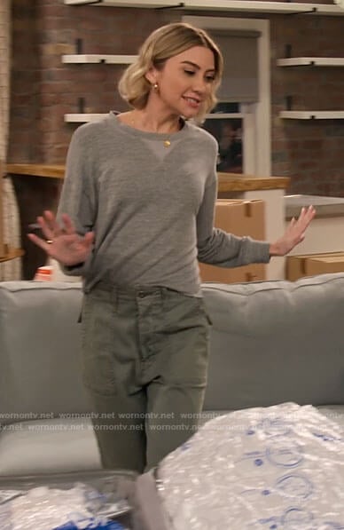 Ava's grey sweatshirt and green pants on The Expanding Universe of Ashley Garcia