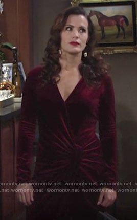 Chelsea's red velvet dress on The Young and the Restless