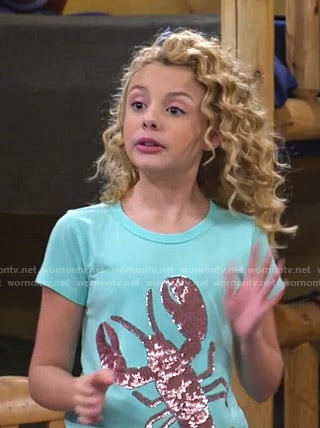 Destiny's sequin lobster tee on Bunkd