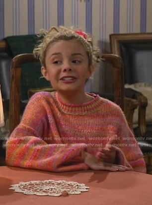 Destiny's pink striped sweater on Bunkd