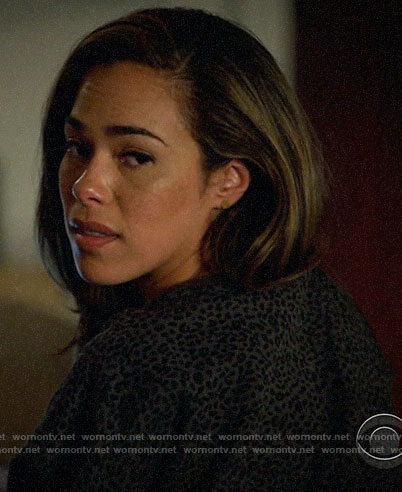 Emily's grey leopard print sweatshirt on All Rise