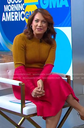 Ginger's colorblock ribbed dress on Good Morning America
