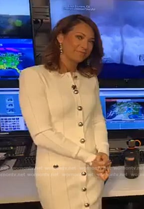 Ginger's white button down knit dress on Good Morning America