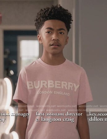 Jack's pink Burberry tee on Black-ish