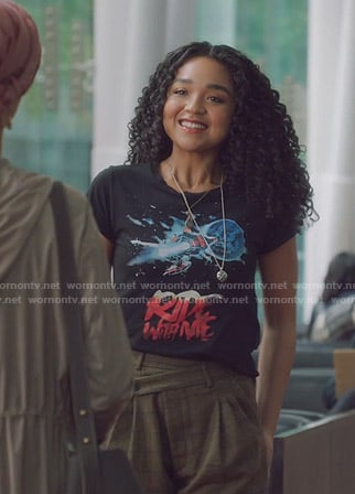 Kat's black Ride with Me tee  on The Bold Type