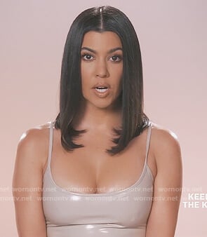 Kourtney's nude latex bodysuit on Keeping Up with the Kardashians