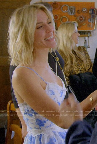Kristin's blue floral peplum midi dress in Italy on Very Cavallari