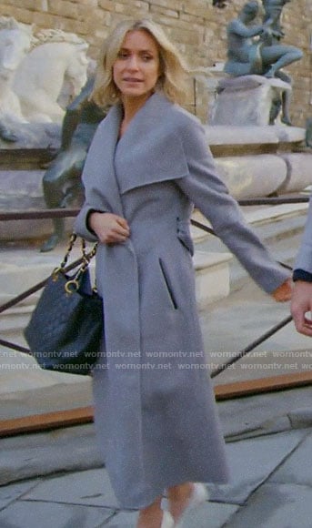 Kristin's grey wrap coat in Italy on Very Cavallari