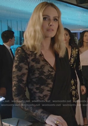 Laura's black lace jumpsuit on All American