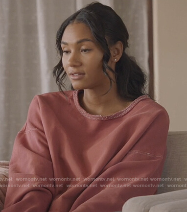 Layla's red sweatshirt on All American