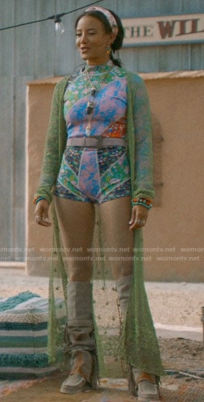 Maria's patchwork floral swimsuit on Roswell New Mexico