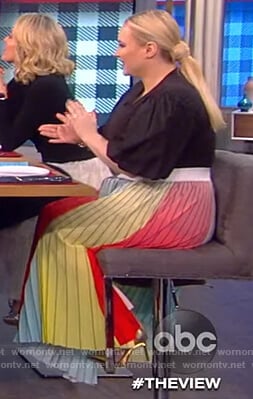 Meghan's pastel stripe midi skirt on The View