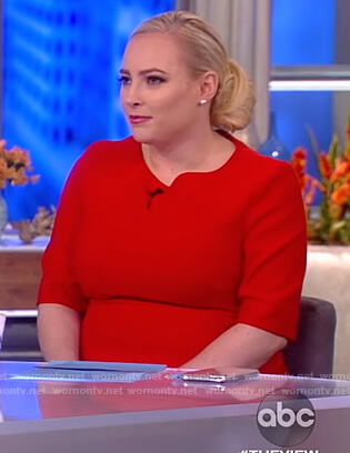Meghan's red keyhole sheath dress on The View