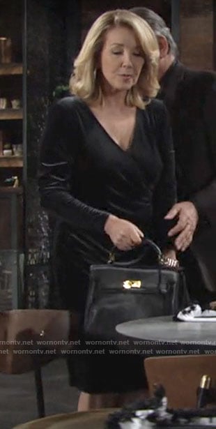 Nikki's velvet long sleeve dress on The Young and the Restless