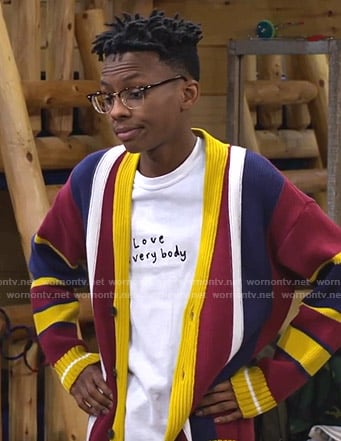 Noah's white Love Everybody tee on Bunkd