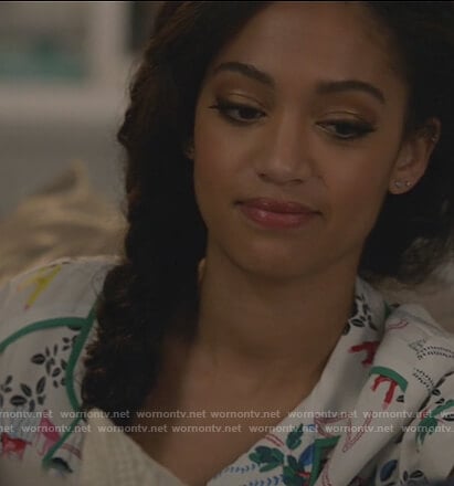 Olivia's white monkey pajamas on All American
