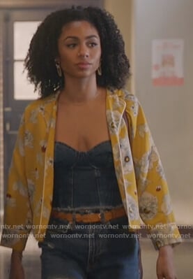 Patience yellow floral pajama top on All American