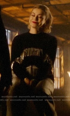 Pepper's crystal fringed sweater on Katy Keene