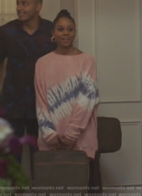Simone's pink tie dye sweater on All American