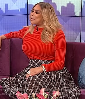 Wendy's red cutout sweater on The Wendy Williams Show