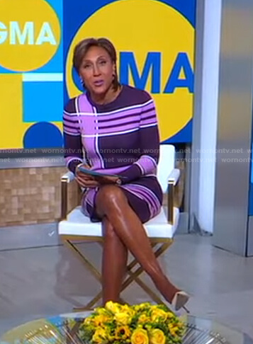 Robin's pink and purple knit dress on Good Morning America