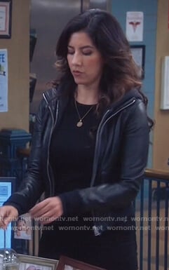 Rosa's hooded leather jacket on Brooklyn Nine-Nine