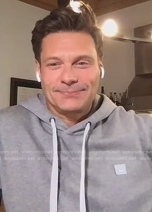 Ryan Seacrest's grey hoodie on Live with Kelly and Ryan