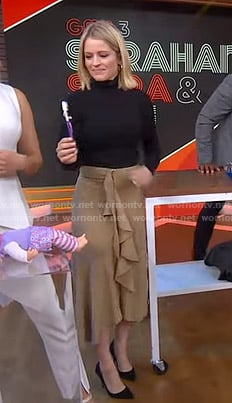 Sara's beige ruffle skirt on GMA Strahan Sara And Keke