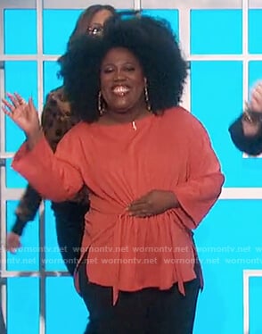 Sheryl's orange adjustable waist top on The Talk