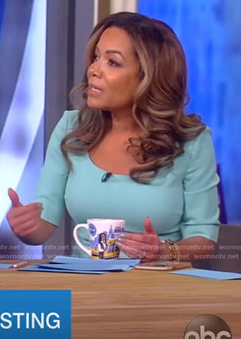Sunny's light blue sheath dress on The View