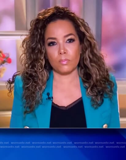 Sunny's teal double breasted blazer on The View