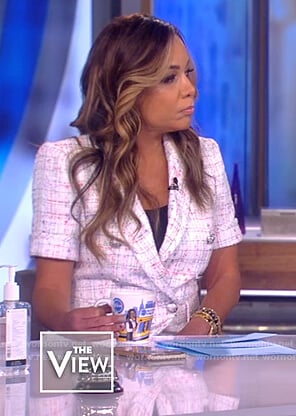Sunny's tweed short sleeve blazer on The View