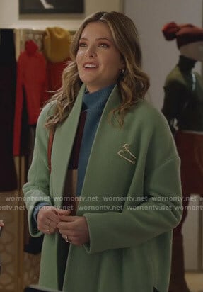Sutton's mint green coat on The Bold Type