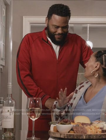 Andre's red track jacket and pants on Black-ish