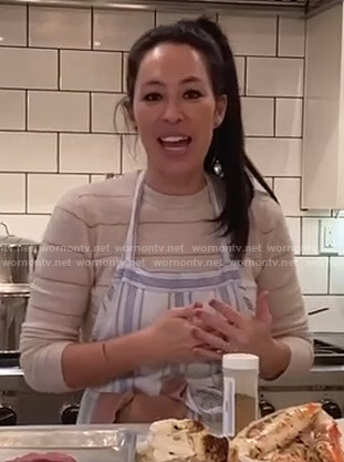Joanna Gaines's white striped sweater on Today