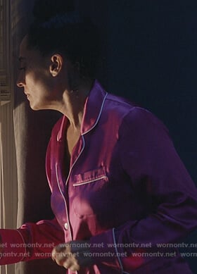 Rainbow's pink satin pajamas on Black-ish