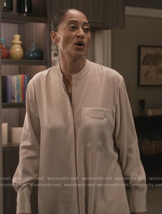 Rainbow's satin long blouse on Black-ish