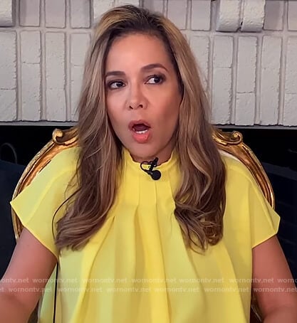 Sunny's yellow pleated top on The View