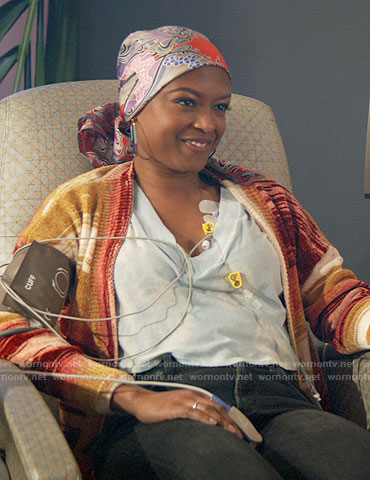 Ali's marled print cardigan on God Friended Me