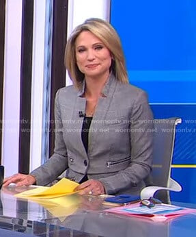 Amy's grey plaid blazer on Good Morning America