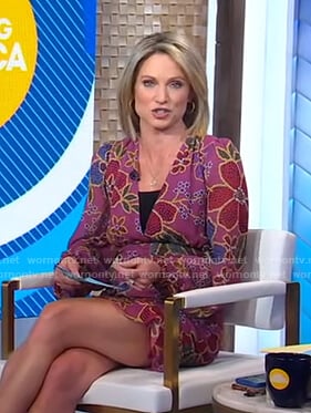 Amy's pink floral mini dress on Good Morning America