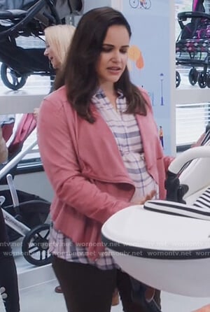 Pink suede drape jacket on Brooklyn Nine-Nine