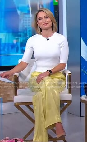 Amy's yellow floral pants on Good Morning America